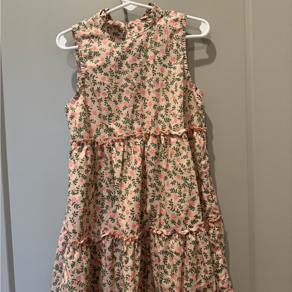 Pink Ruffled Tiered Sleeveless Sundress